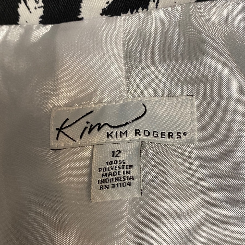 Kim Rogers Black & White Biker Punk Animal Print Teacher Classic Size 12 Blazer - Picture 5 of 7